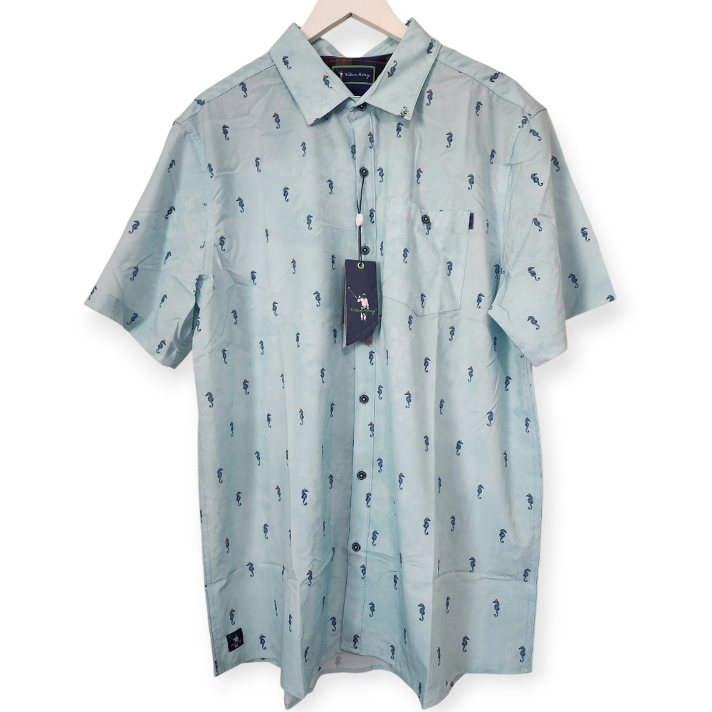 William Murray Golf Polo Shirt Men’s I See Horses Green DISCONTINUED Size XL